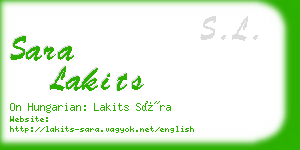 sara lakits business card